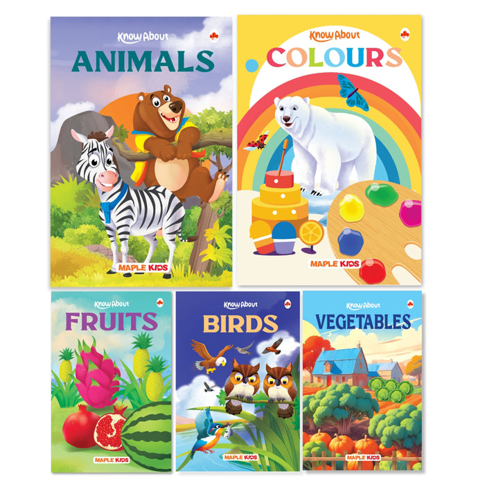 My First Books for Kids (Illustrated) (Set of 5 books) - Vegetables, Fruits, Colours, Birds, Animals
