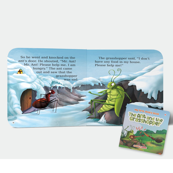 The Ant and the Grasshopper - Illustrated Board Book for Children