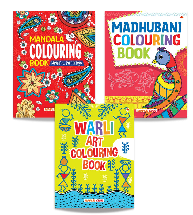 Colouring Books for Kids and Adults (Set of 3 Books)