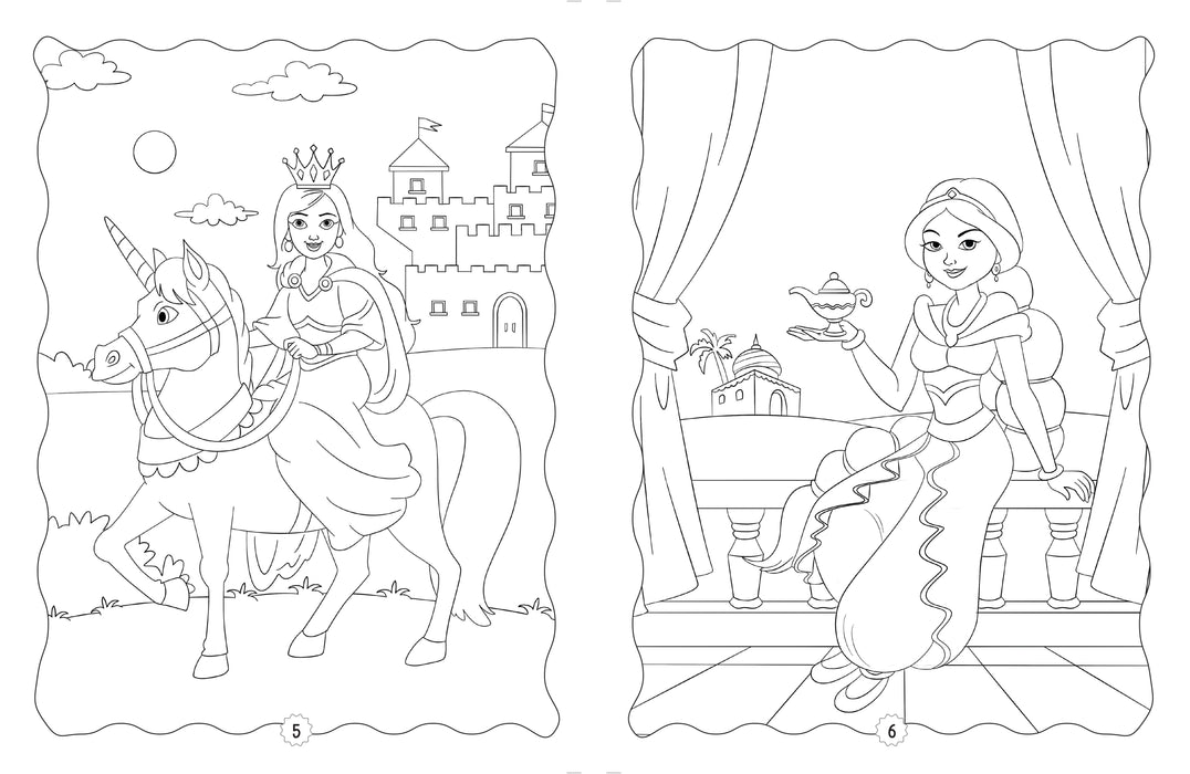 Activity books for Kids (Set of 2 Books) - Princess sticker and Colouring Activity Books